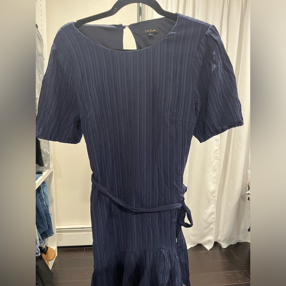 Navy blue Pleated dress